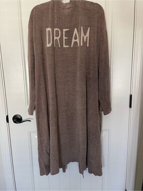 Barefoot Dreams tan Cozy 'DREAM' Long Taupe Cardigan/robe IX